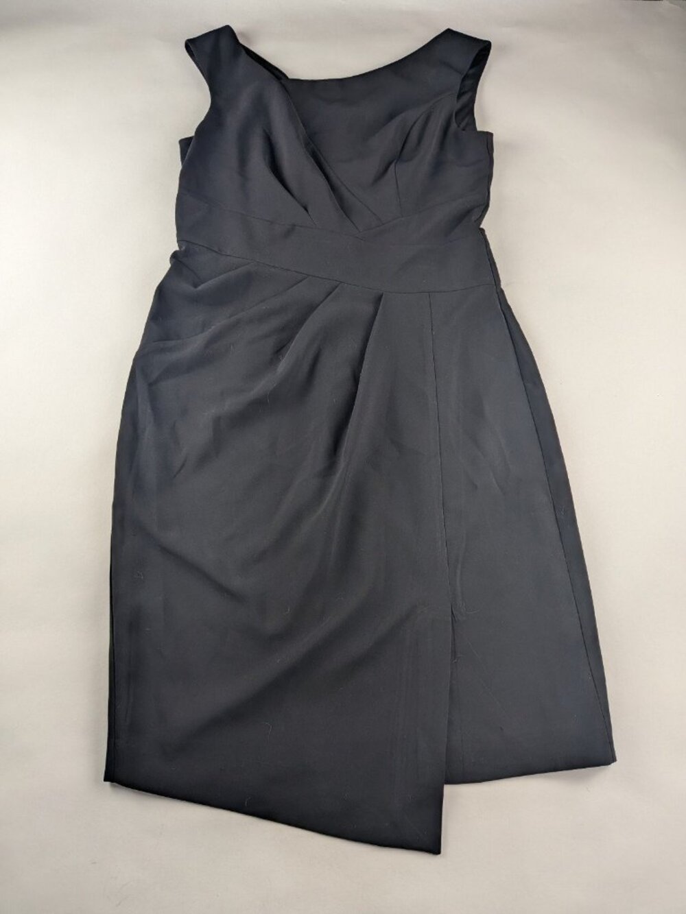 White House Black Market Black Midi Dress with Asymmetrical Skirt